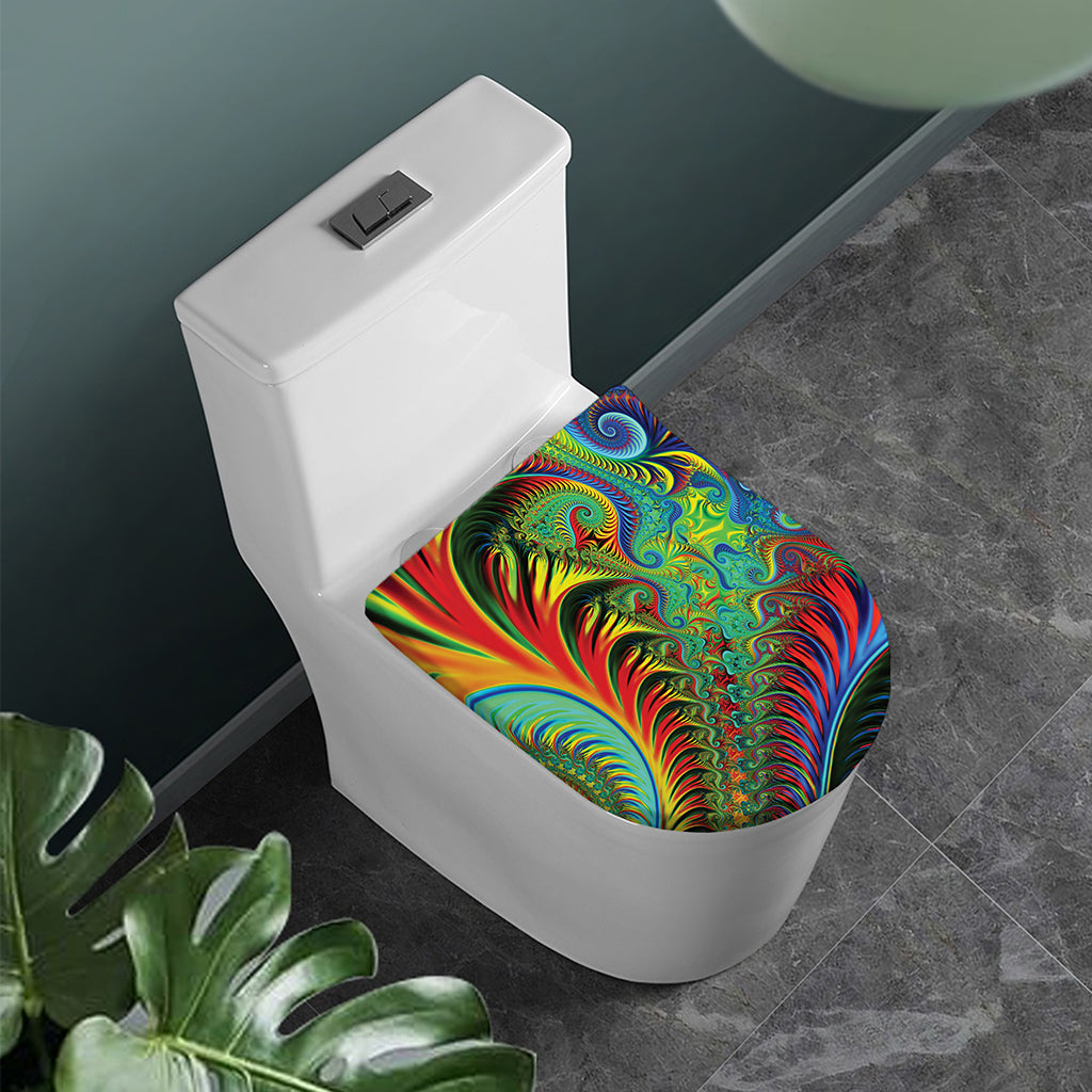 Psychedelic Fractal Print Toilet Lid Cover