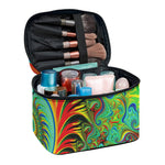 Psychedelic Fractal Print Travel Makeup Bag