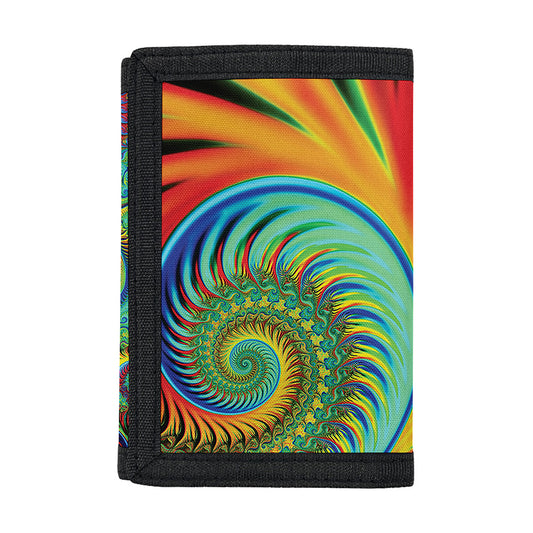 Psychedelic Fractal Print Trifold Wallet