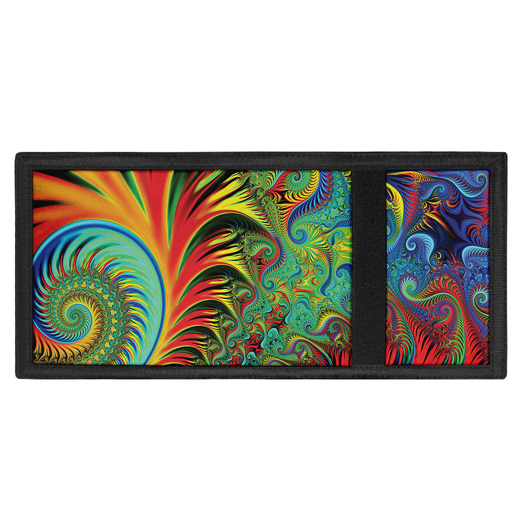 Psychedelic Fractal Print Trifold Wallet
