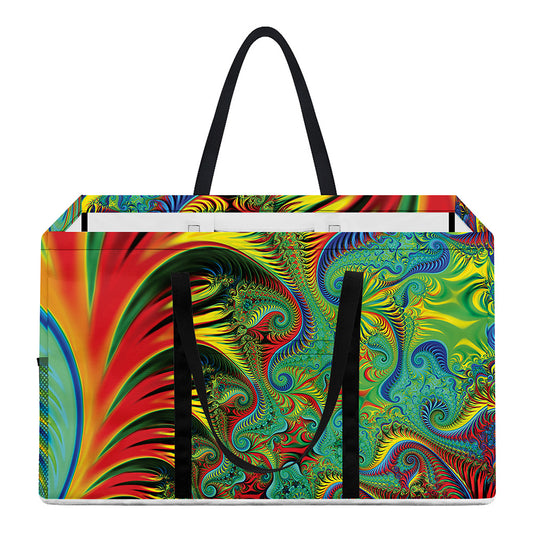 Psychedelic Fractal Print Utility Tote Bag