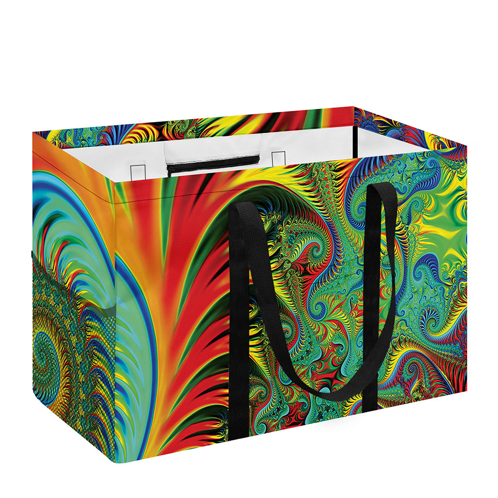 Psychedelic Fractal Print Utility Tote Bag