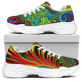 Psychedelic Fractal Print White Chunky Shoes