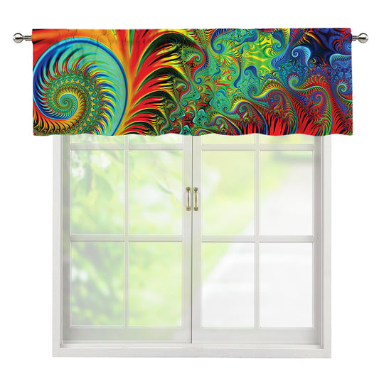 Psychedelic Fractal Print Window Valance