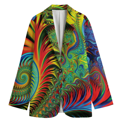 Psychedelic Fractal Print Women's Blazer