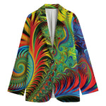 Psychedelic Fractal Print Women's Blazer