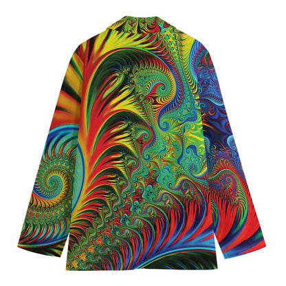 Psychedelic Fractal Print Women's Blazer