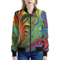 Psychedelic Fractal Print Women's Bomber Jacket