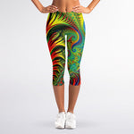 Psychedelic Fractal Print Women's Capri Leggings