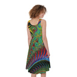Psychedelic Fractal Print Women's Sleeveless Dress
