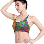 Psychedelic Fractal Print Women's Sports Bra