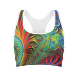 Psychedelic Fractal Print Women's Sports Bra