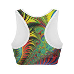 Psychedelic Fractal Print Women's Sports Bra