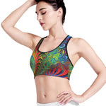 Psychedelic Fractal Print Women's Sports Bra