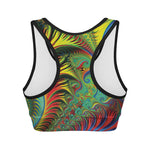 Psychedelic Fractal Print Women's Sports Bra