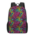 Psychedelic Funky Pattern Print 17 Inch Backpack