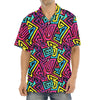 Psychedelic Funky Pattern Print Aloha Shirt