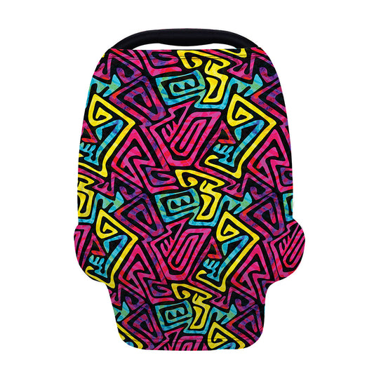 Psychedelic Funky Pattern Print Baby Seat Cover