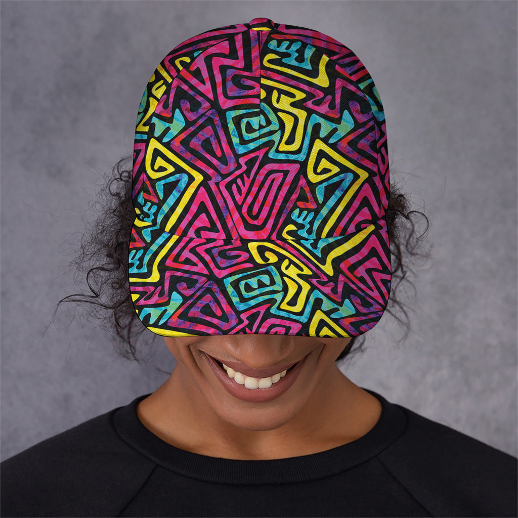 Psychedelic Funky Pattern Print Baseball Cap