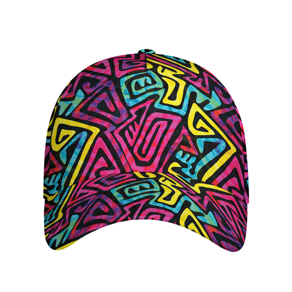 Psychedelic Funky Pattern Print Baseball Cap