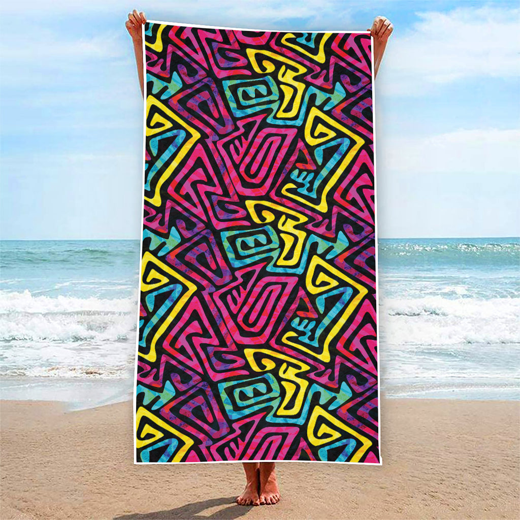 Psychedelic Funky Pattern Print Beach Towel