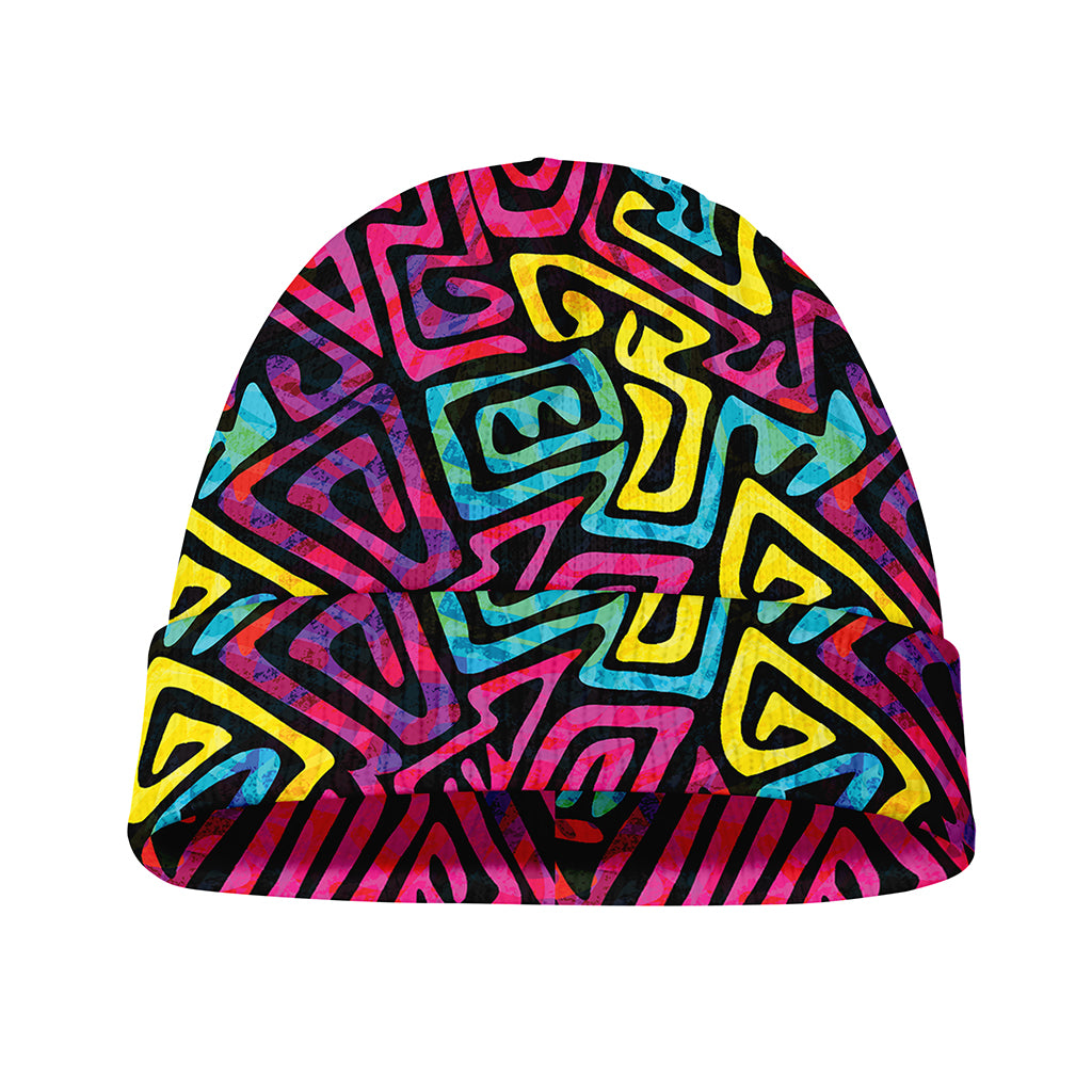 Psychedelic Funky Pattern Print Beanie