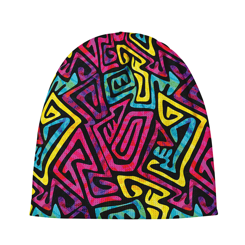 Psychedelic Funky Pattern Print Beanie
