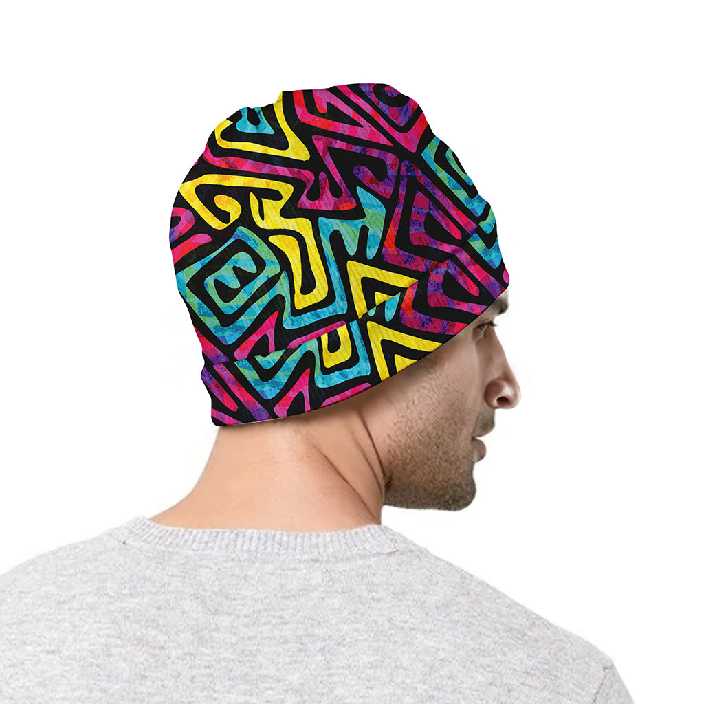 Psychedelic Funky Pattern Print Beanie