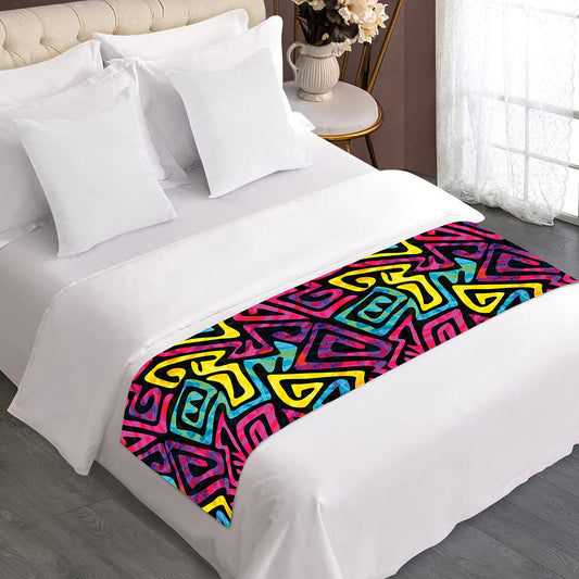 Psychedelic Funky Pattern Print Bed Runner