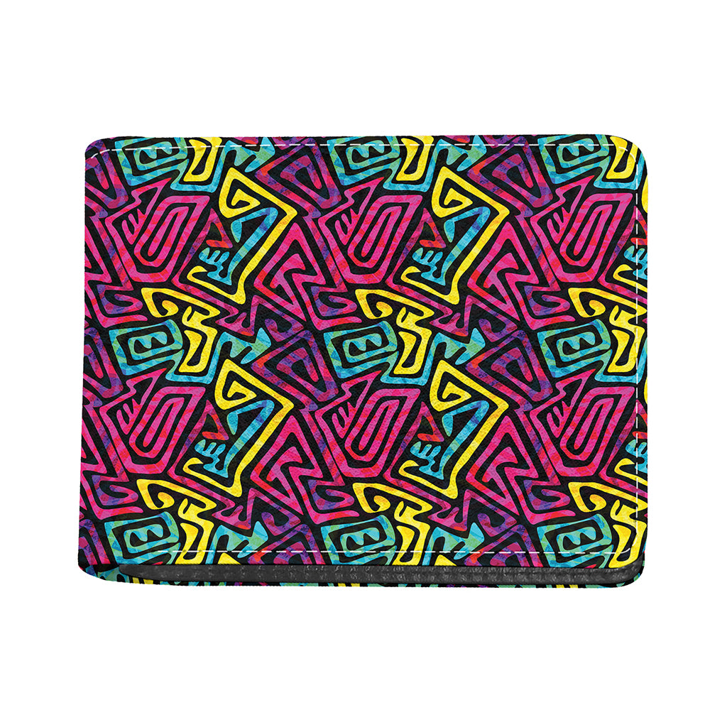Psychedelic Funky Pattern Print Bifold Wallet