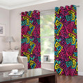 Psychedelic Funky Pattern Print Dimout Grommet Curtains