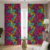 Psychedelic Funky Pattern Print Blackout Pencil Pleat Curtains