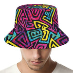 Psychedelic Funky Pattern Print Bucket Hat