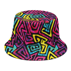 Psychedelic Funky Pattern Print Bucket Hat