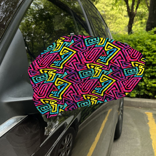 Psychedelic Funky Pattern Print Car Side Mirror Covers