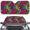 Psychedelic Funky Pattern Print Car Windshield Sun Shade