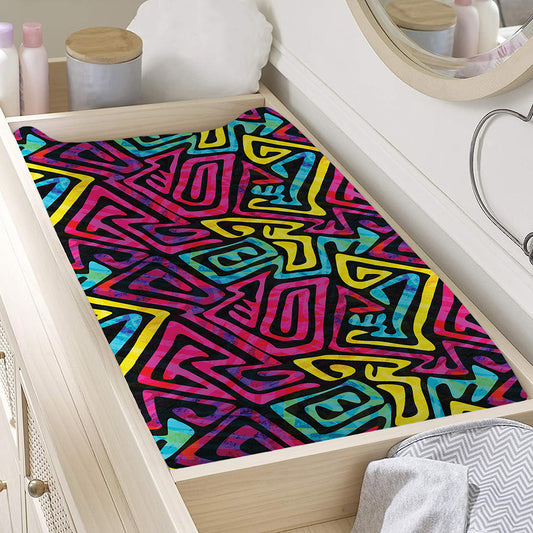 Psychedelic Funky Pattern Print Changing Pad Cover