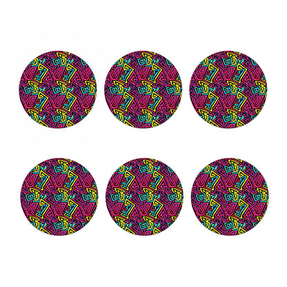 Psychedelic Funky Pattern Print Coaster Set