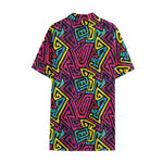 Psychedelic Funky Pattern Print Cotton Hawaiian Shirt