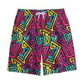 Psychedelic Funky Pattern Print Cotton Shorts