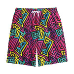 Psychedelic Funky Pattern Print Cotton Shorts