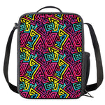 Psychedelic Funky Pattern Print Crossbody Lunch Bag