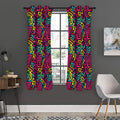 Psychedelic Funky Pattern Print Grommet Curtain Panels