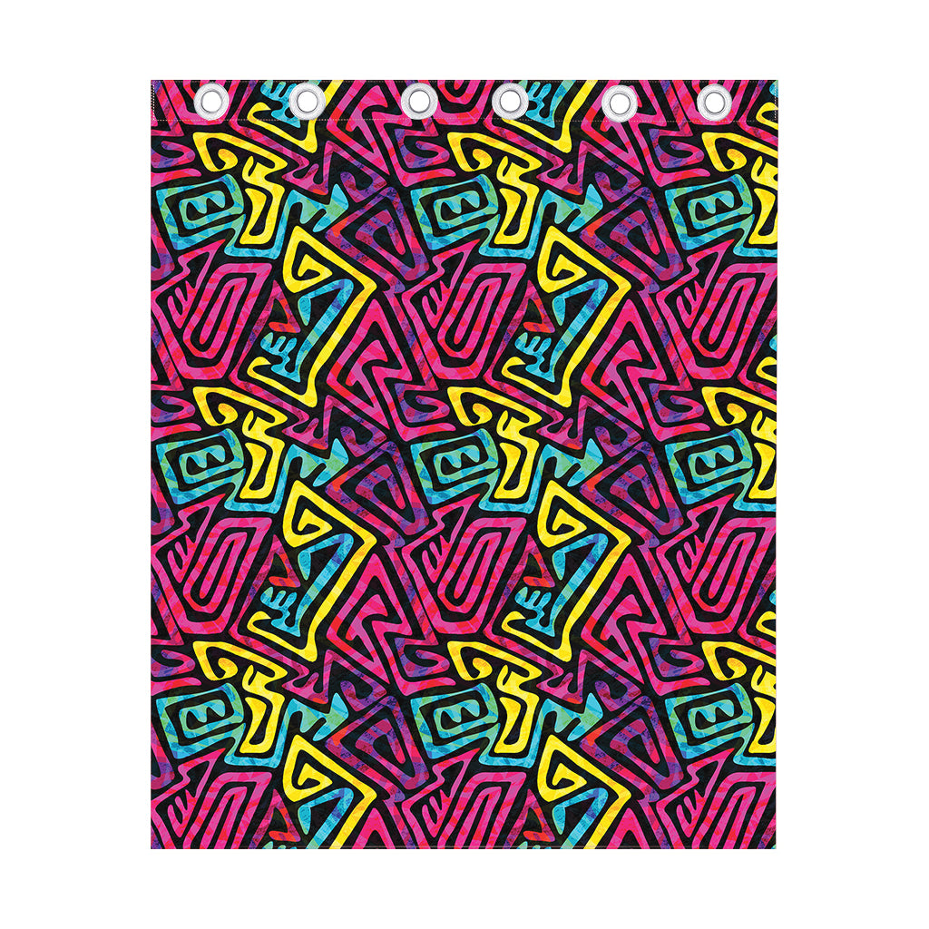 Psychedelic Funky Pattern Print Curtain