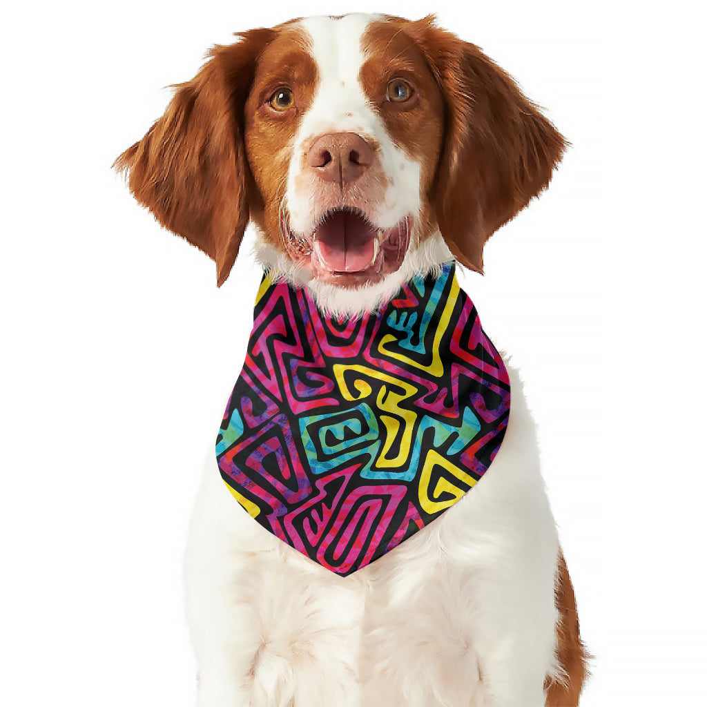 Psychedelic Funky Pattern Print Dog Bandana