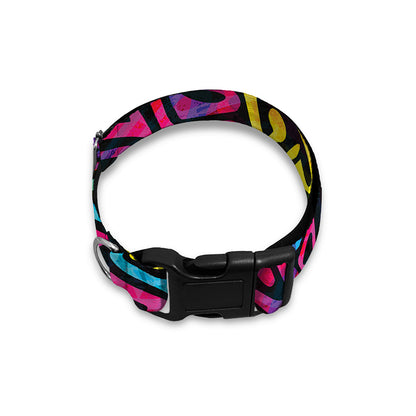 Psychedelic Funky Pattern Print Dog Collar