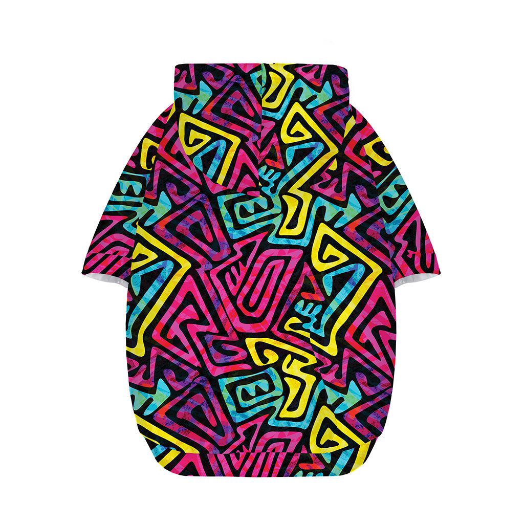 Psychedelic Funky Pattern Print Dog Zip Up Hoodie