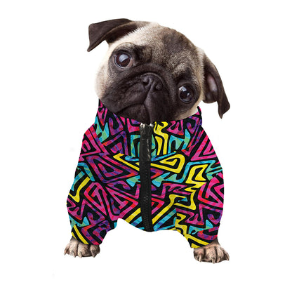 Psychedelic Funky Pattern Print Dog Zip Up Jacket