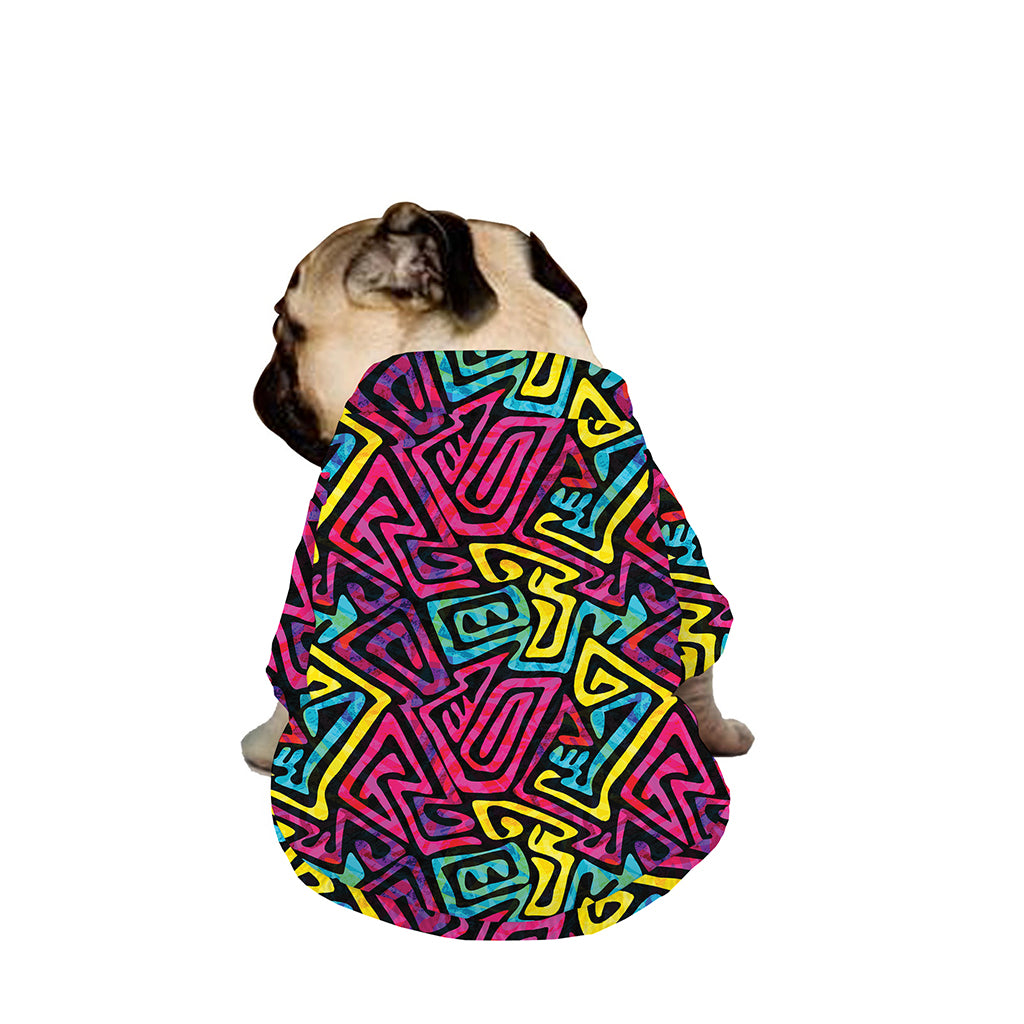 Psychedelic Funky Pattern Print Dog Zip Up Jacket
