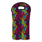 Psychedelic Funky Pattern Print Double Neoprene Wine Tote